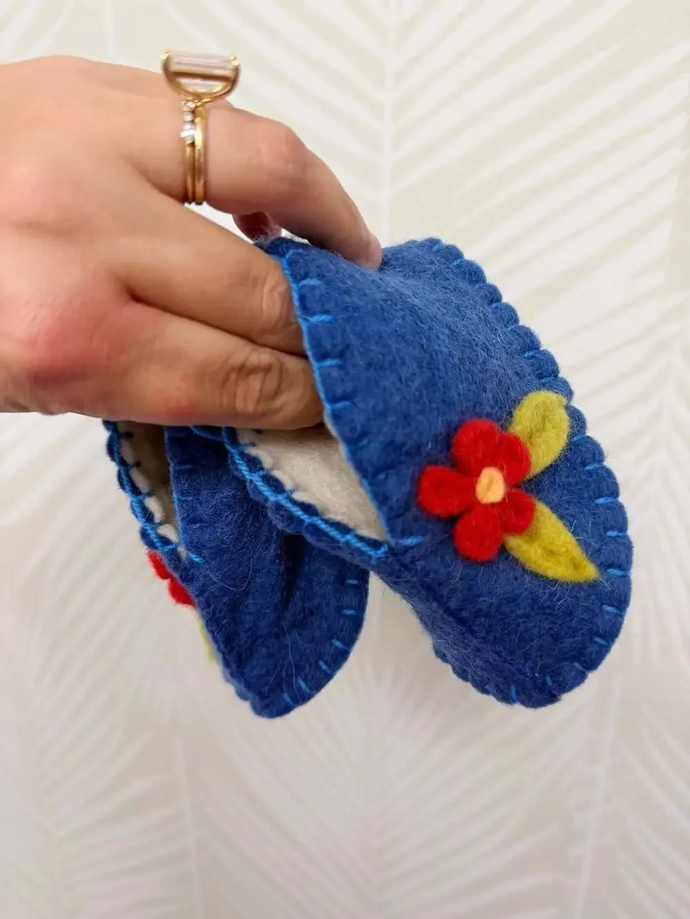 Silk Road Bazaar Turquoise Zooties Felt Wool Flower Baby Booties 0-12 Months